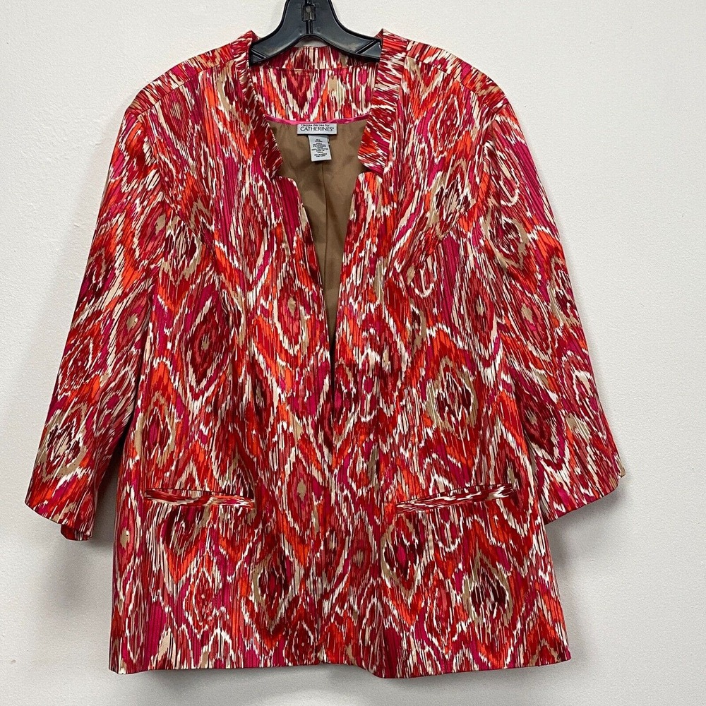 Maggie Barnes for Catherines Open Blazers Women Plus Sz 3x‎ Abstract Print